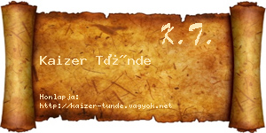 Kaizer Tünde névjegykártya